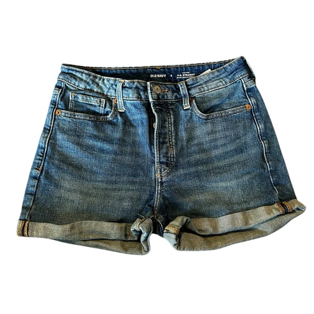 Old Navy OG Straight High Rise Womens Size 8 Button Up Jean Shorts